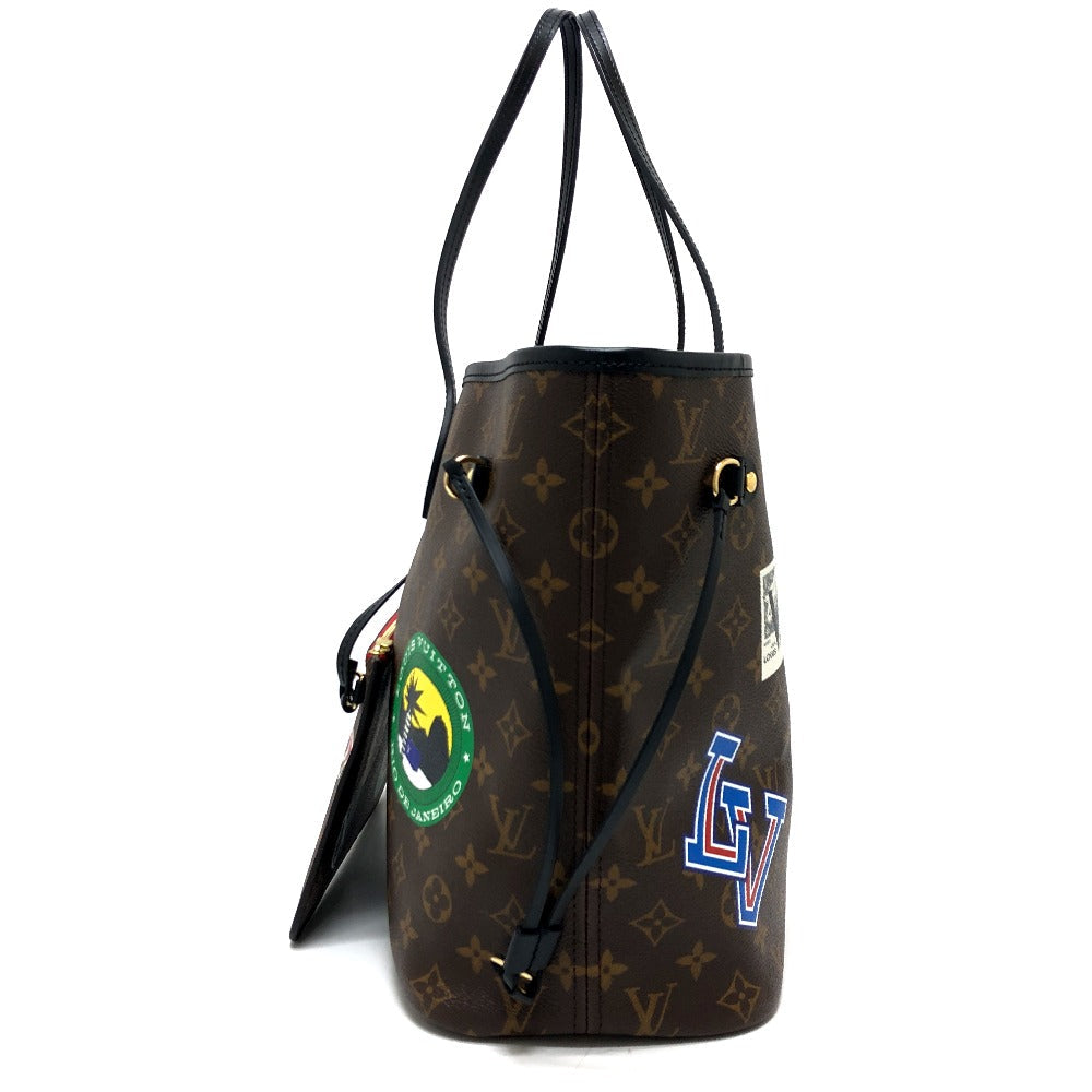 LOUIS VUITTON Tote Bag Monogram macacer canvas Brown World tour Neverfull MM