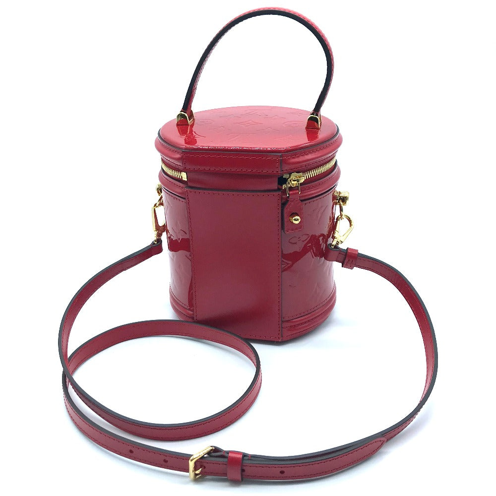 LOUIS VUITTON Handbag Patent leather Red Monogram Vernis Cannes PM