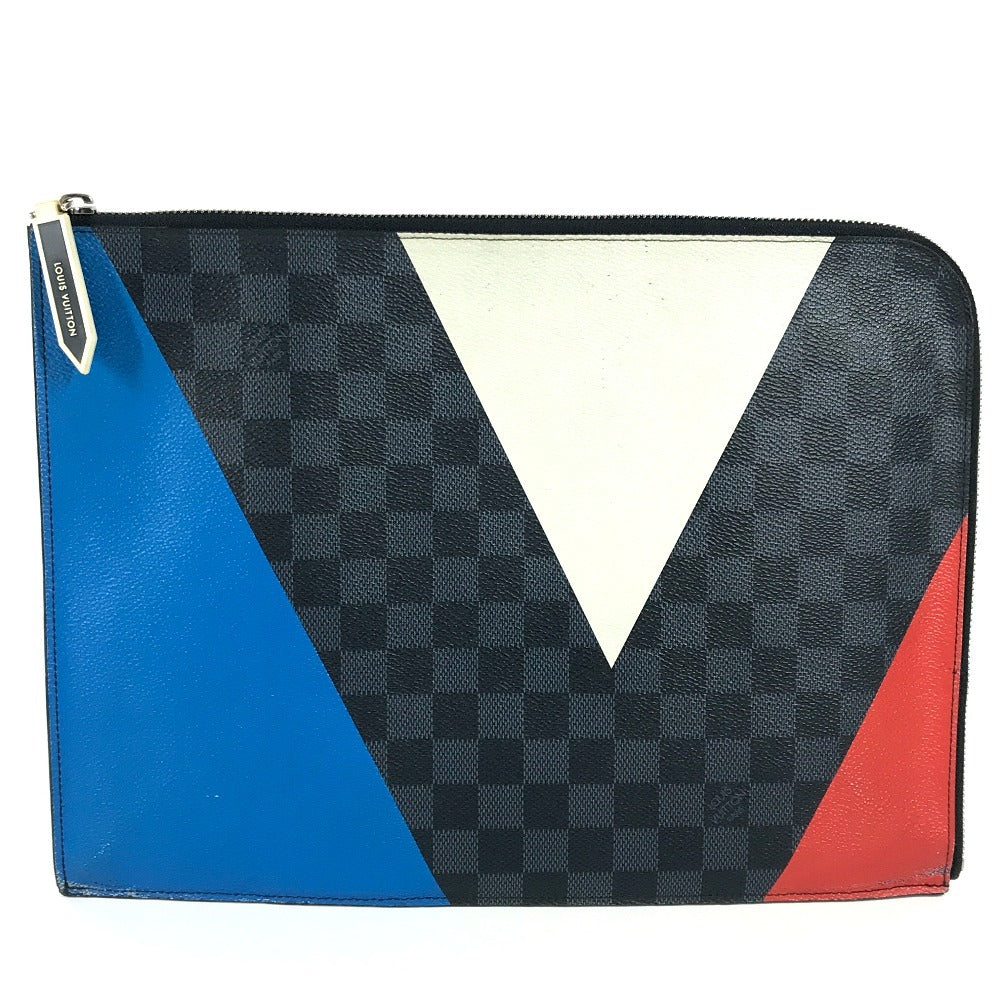 LOUIS VUITTON Clutch bag Damier Grafitto Canvas black America's Cup Damier Graphite Pochette Jules GM