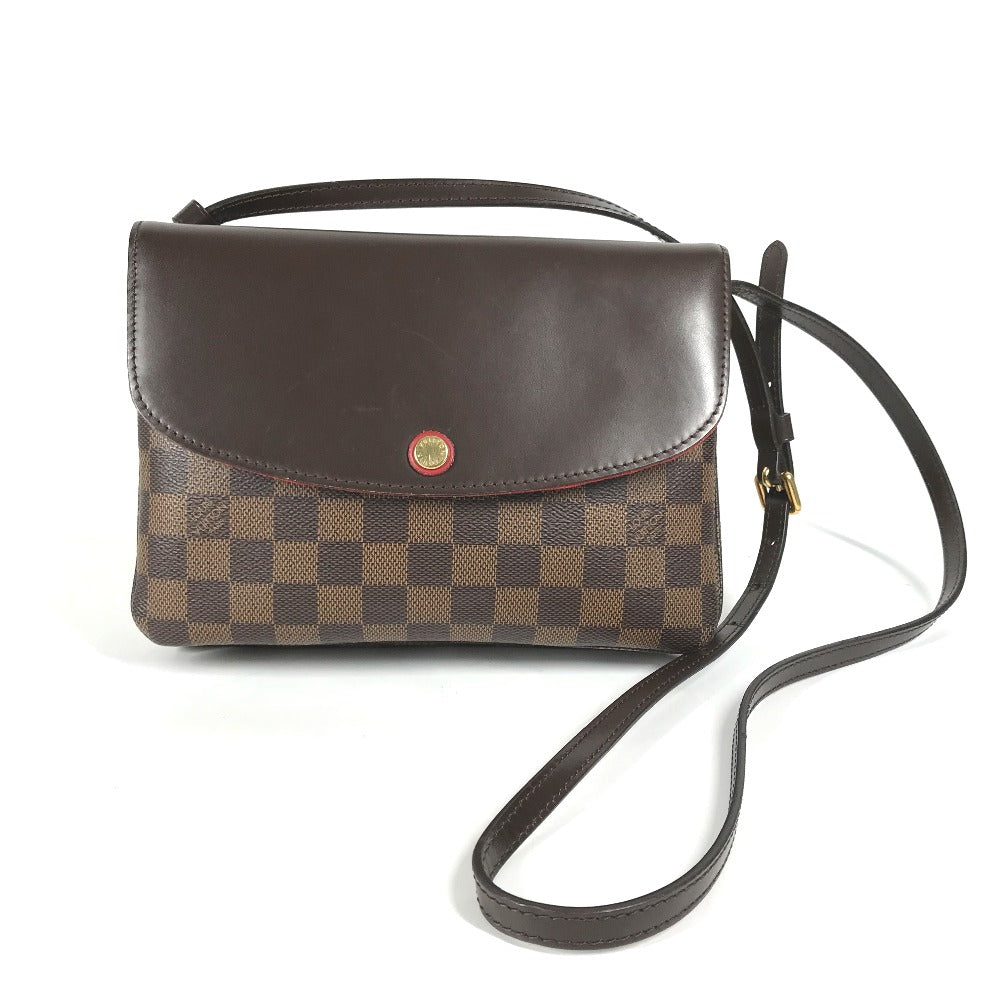 LOUIS VUITTON Shoulder Bag Damier canvas Brown Damier Twice Women