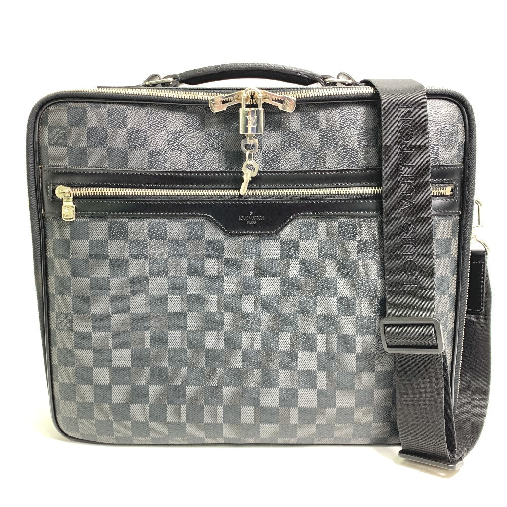 LOUIS VUITTON Business bag Damier Grafitto Canvas black Damier Graphite Crossbody Steve mens