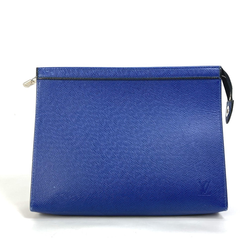 LOUIS VUITTON business bag M30575 Taiga Leather blue Taiga Pochette Voyage MM mens