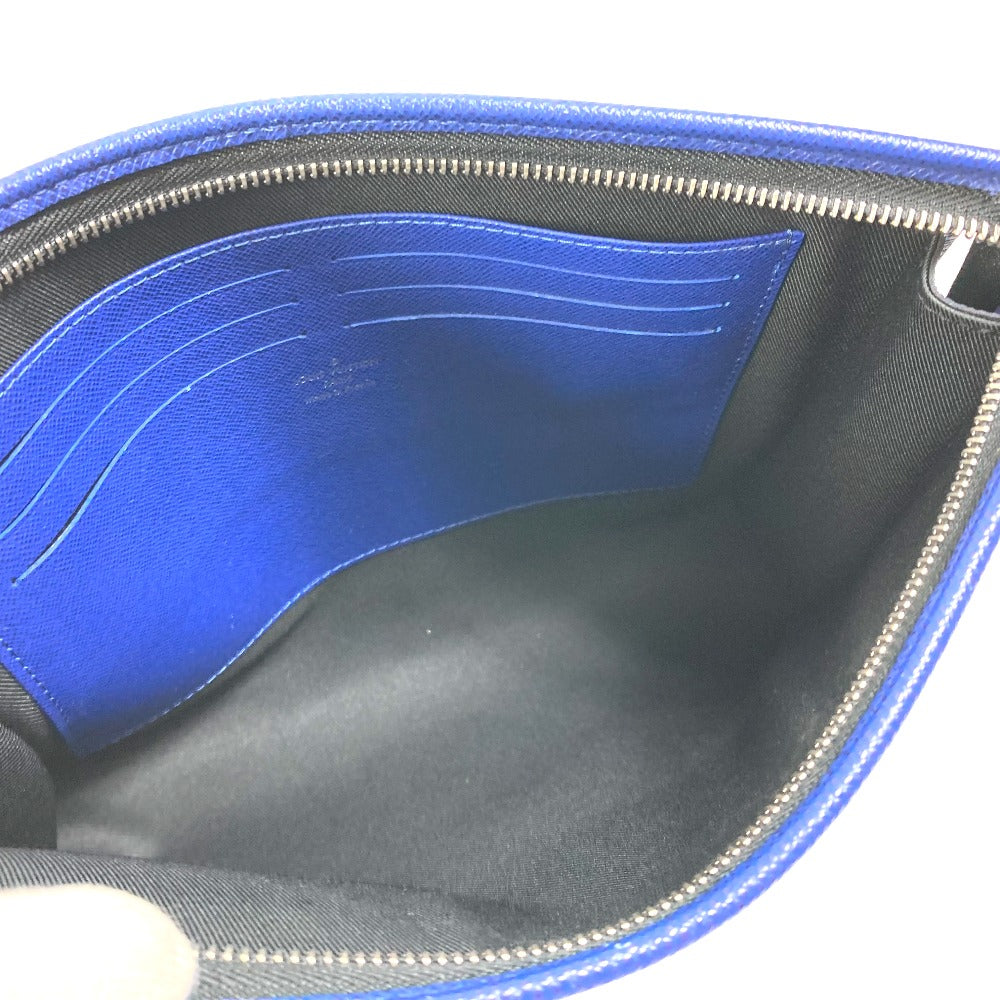 LOUIS VUITTON business bag M30575 Taiga Leather blue Taiga Pochette Voyage MM mens