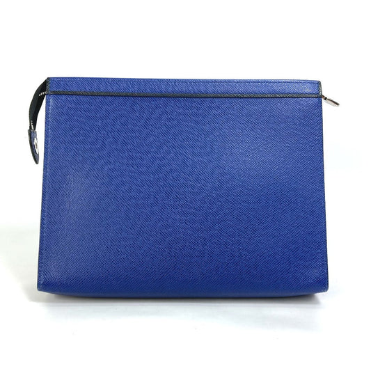 LOUIS VUITTON business bag M30575 Taiga Leather blue Taiga Pochette Voyage MM mens