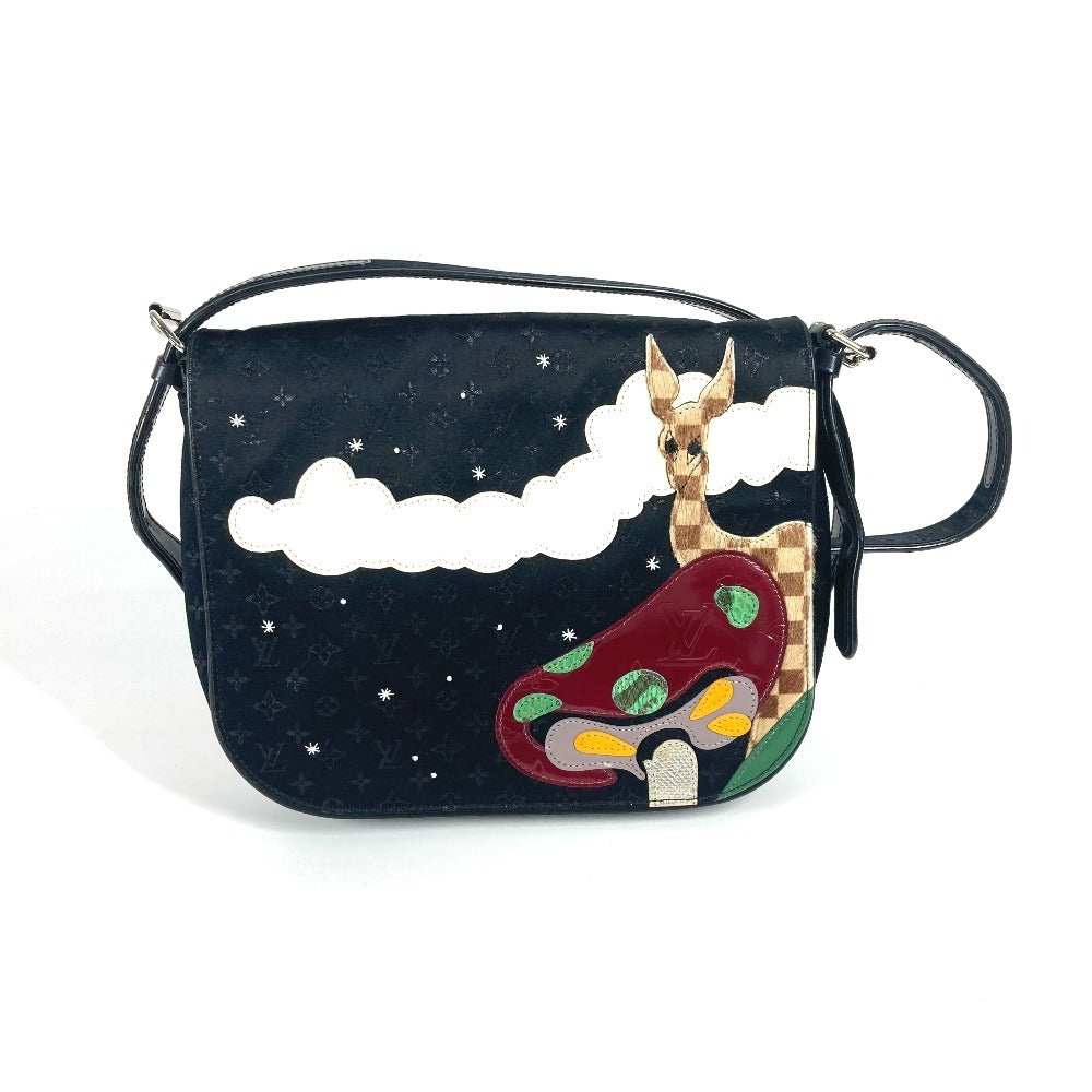 LOUIS VUITTON Shoulder Bag MonogramSatinCanvas black Monogram satin Conte du Fe Musette Women