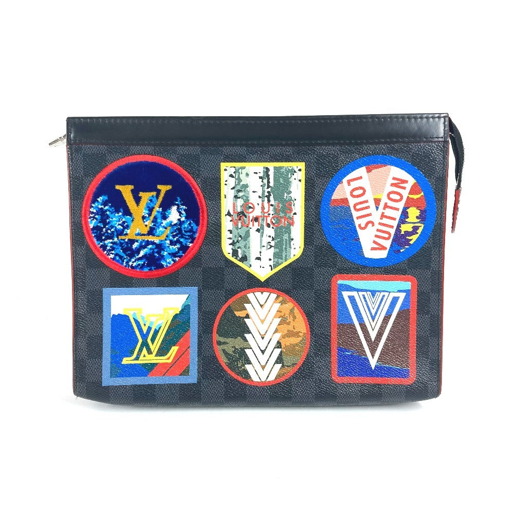  LOUIS VUITTON Clutch bag Damier Grafitto Canvas black Damier Graphite LV Alps Collection Pochette Voyage MM mens