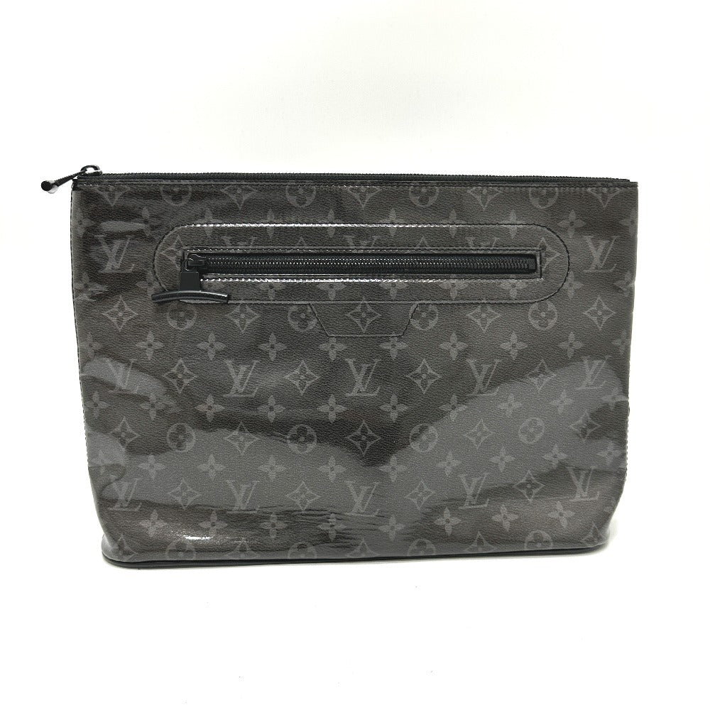 LOUIS VUITTON Clutch bag Plastics black Monogram Eclipse Glaze Pochette Cosmos