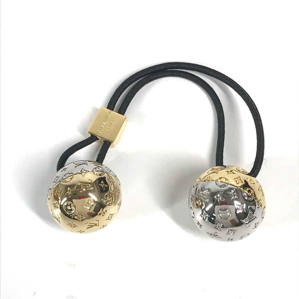 LOUIS VUITTON Hair rubber metal gold Scrunchie Nanogram Planet LV