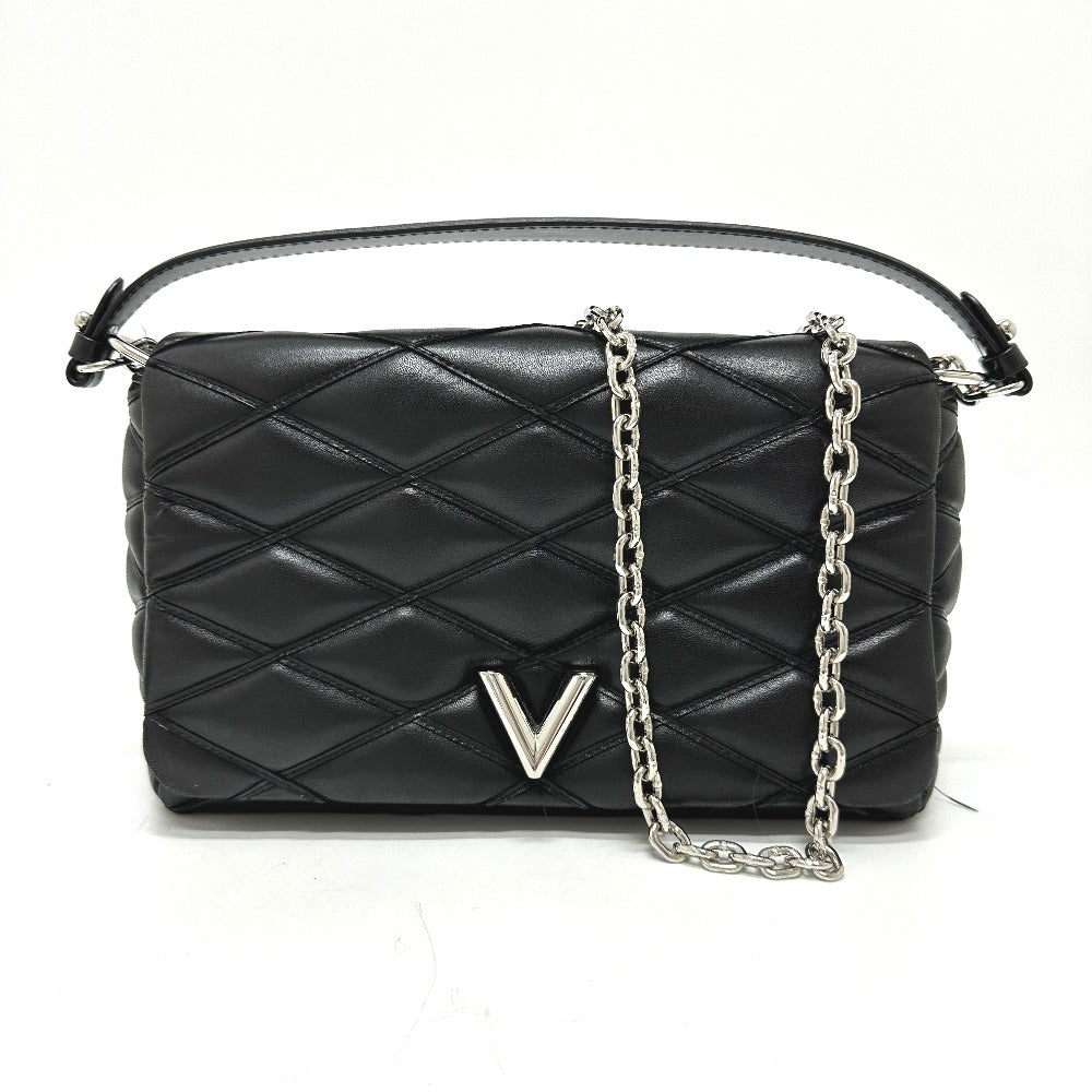 LOUIS VUITTON Shoulder Bag leather black quilting Martage Women