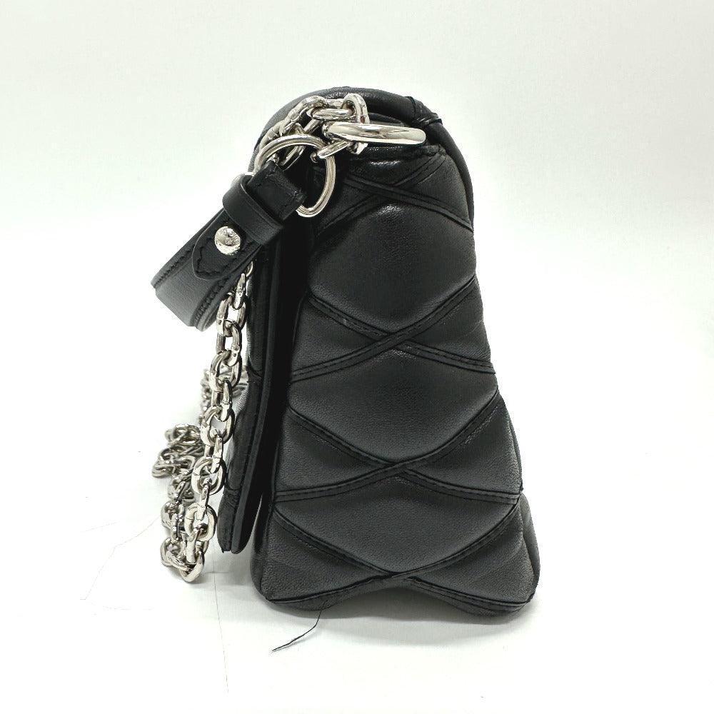 LOUIS VUITTON Shoulder Bag leather black quilting Martage Women