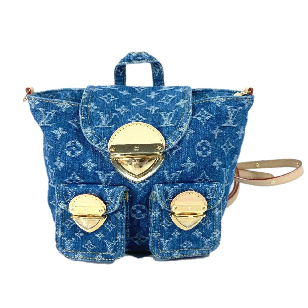 LOUIS VUITTON Backpack Monogram denim blue New LV Remix Venice