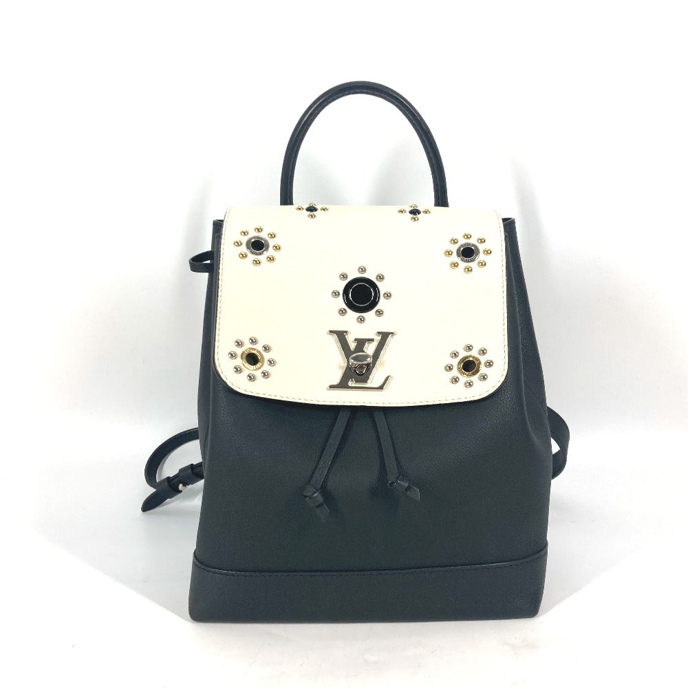 LOUIS VUITTON Backpack leather black Rock Me Backpack Studs Women