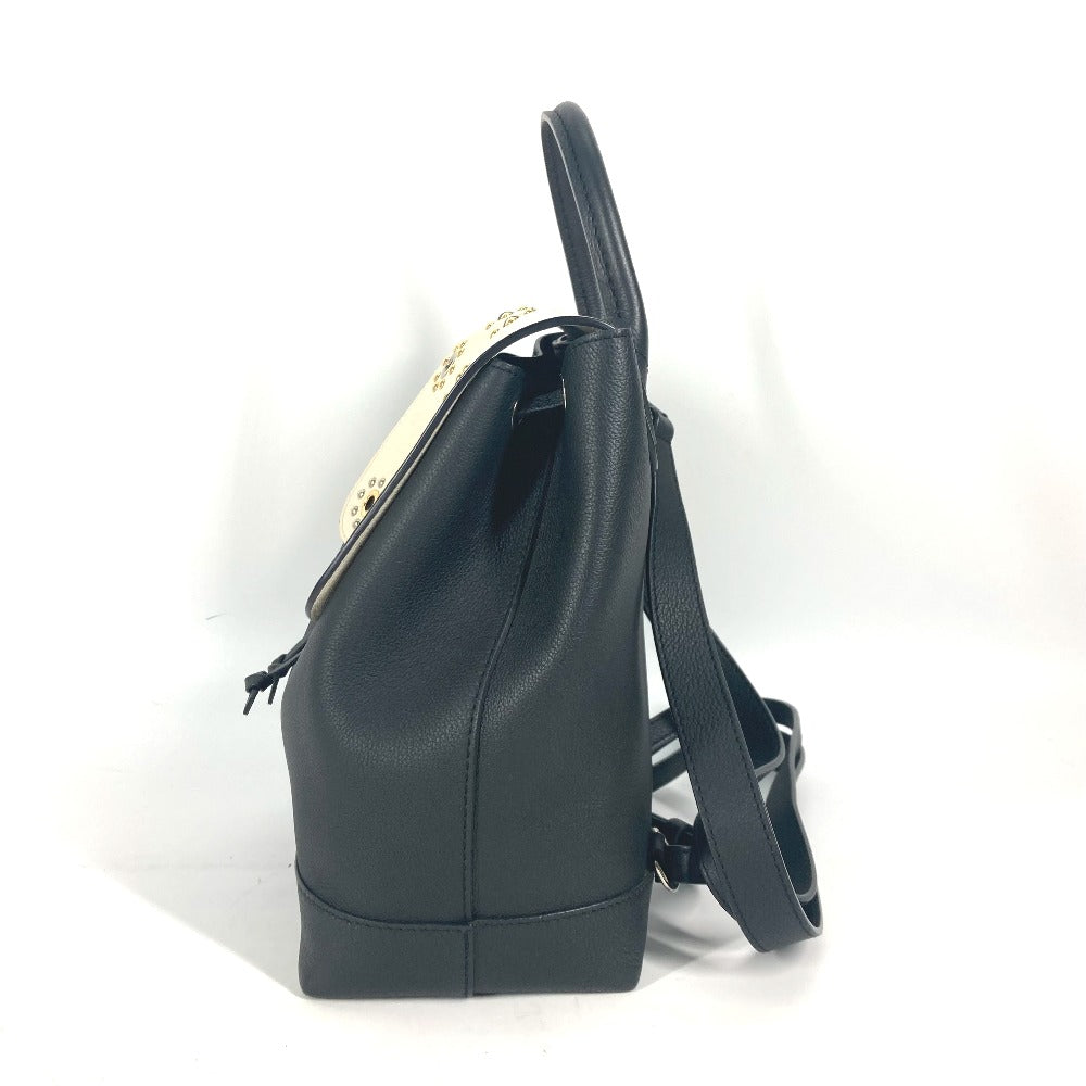 LOUIS VUITTON Backpack leather black Rock Me Backpack Studs Women