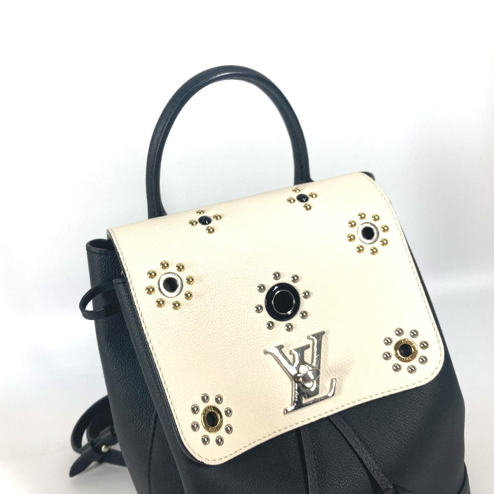 LOUIS VUITTON Backpack leather black Rock Me Backpack Studs Women
