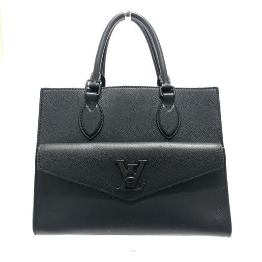LOUIS VUITTON Handbag Grain Calfskin Leather black Rock Me Tote PM