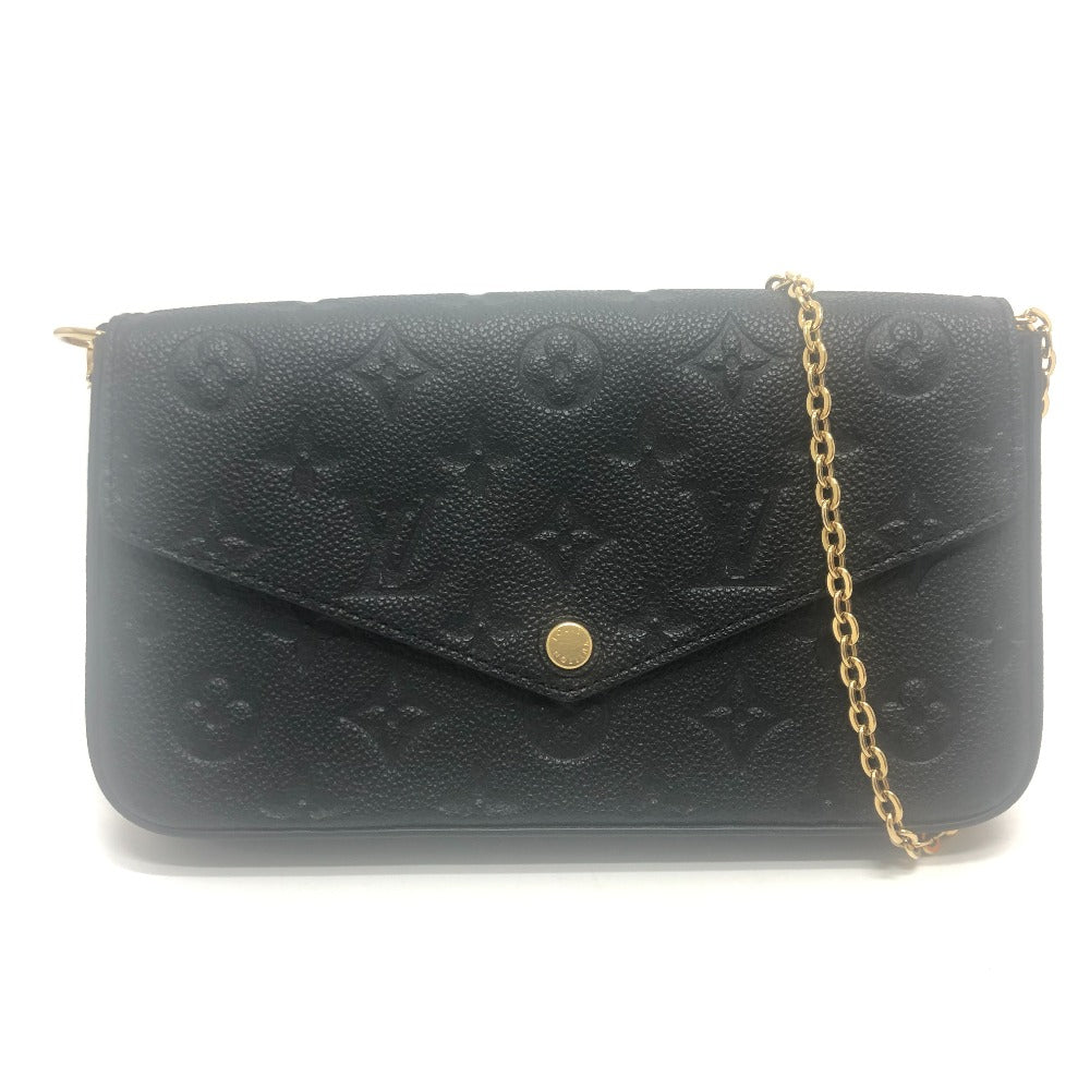 LOUIS VUITTON Shoulder Bag Monogram Ann Platt Leather black Pochette Felice