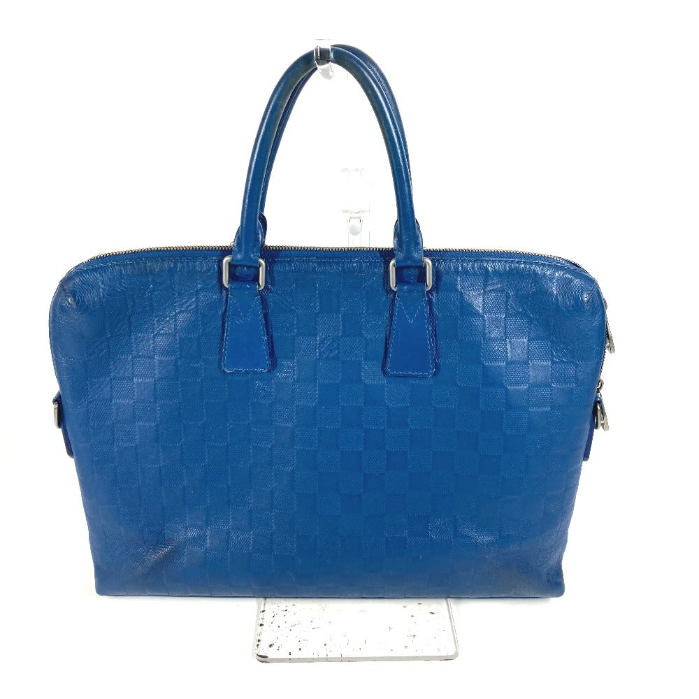 LOUIS VUITTON Business bag Damier Anfini Leather blue Damier Anfini Porto de Cumanjour PDJ mens