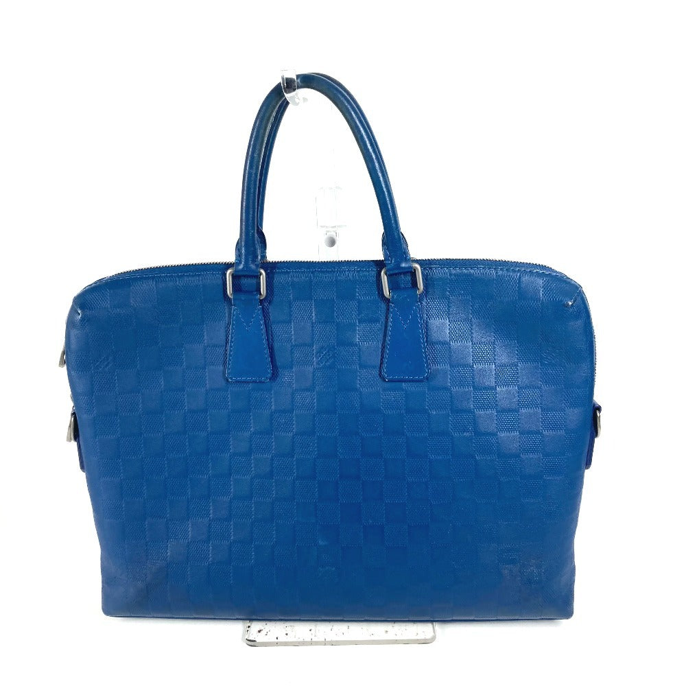LOUIS VUITTON Business bag Damier Anfini Leather blue Damier Anfini Porto de Cumanjour PDJ mens