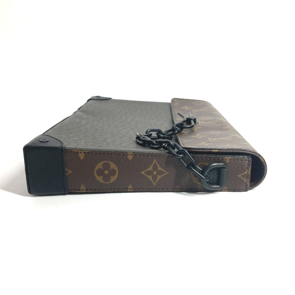 LOUIS VUITTON Clutch bag Taiga Leather, Monogram Canvas khaki Taiga Monogram Pochette steamer mens