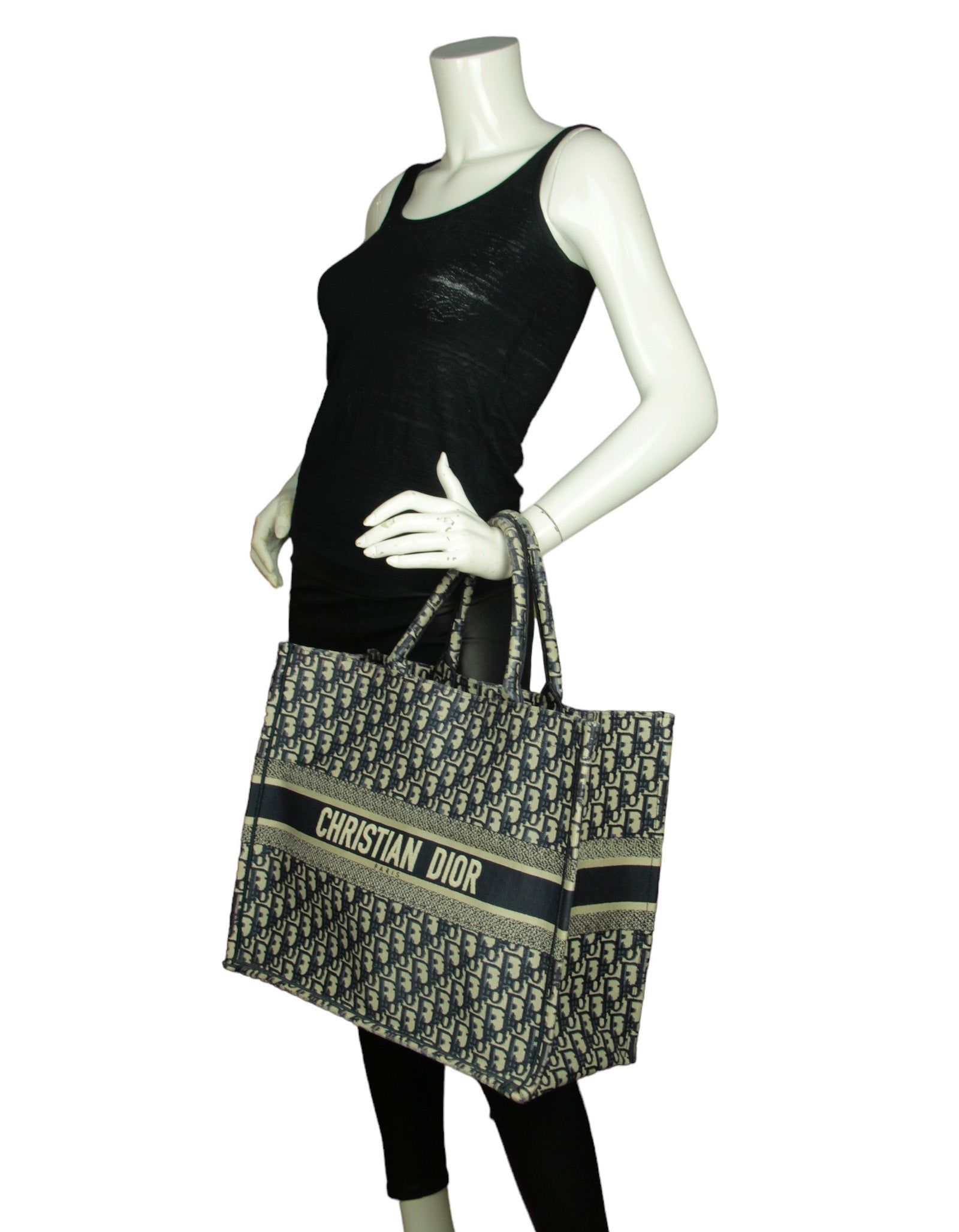 Christian Dior Blue Oblique Monogram Book Tote Bag w/ BROOKE