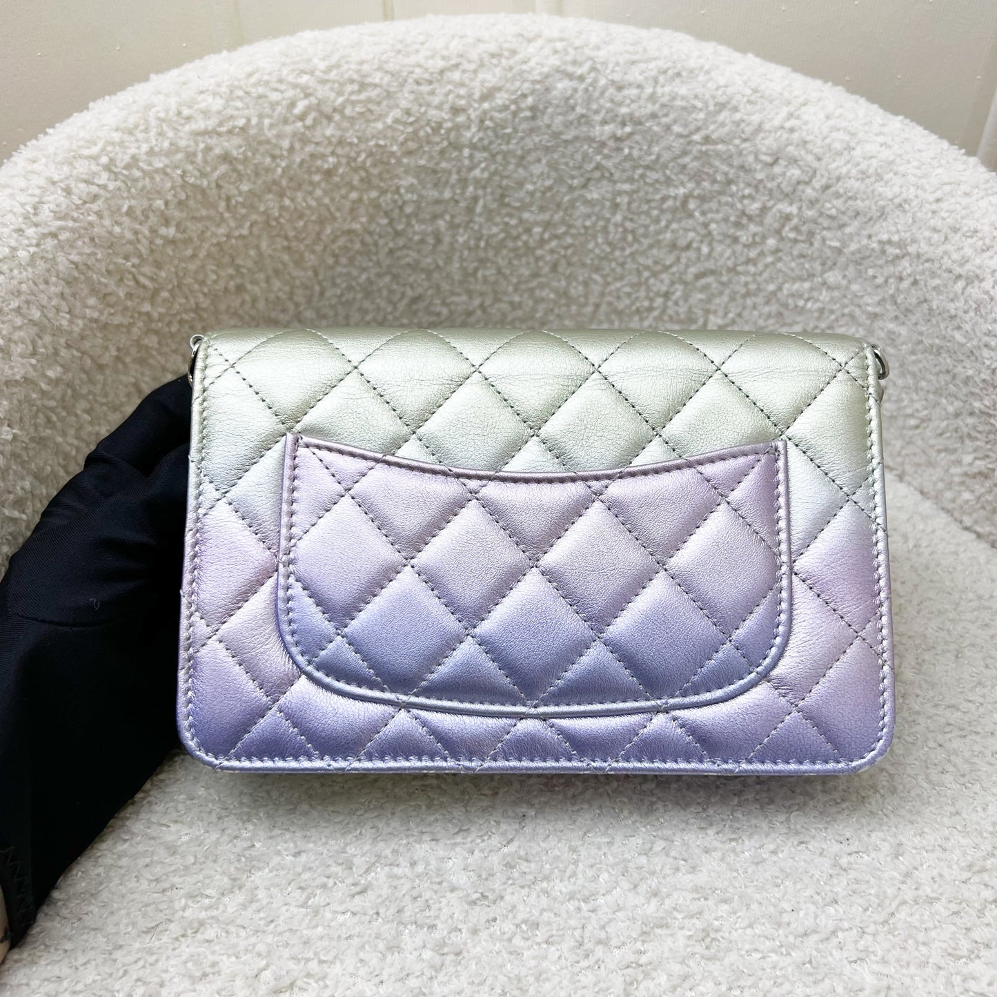 Chanel Classic Wallet on Chain WOC in 21K Iridescent Rainbow Calfskin and SHW Crossbody