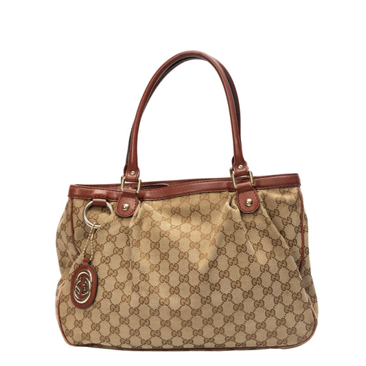 Gucci Monogram Leather Top Handle Tote