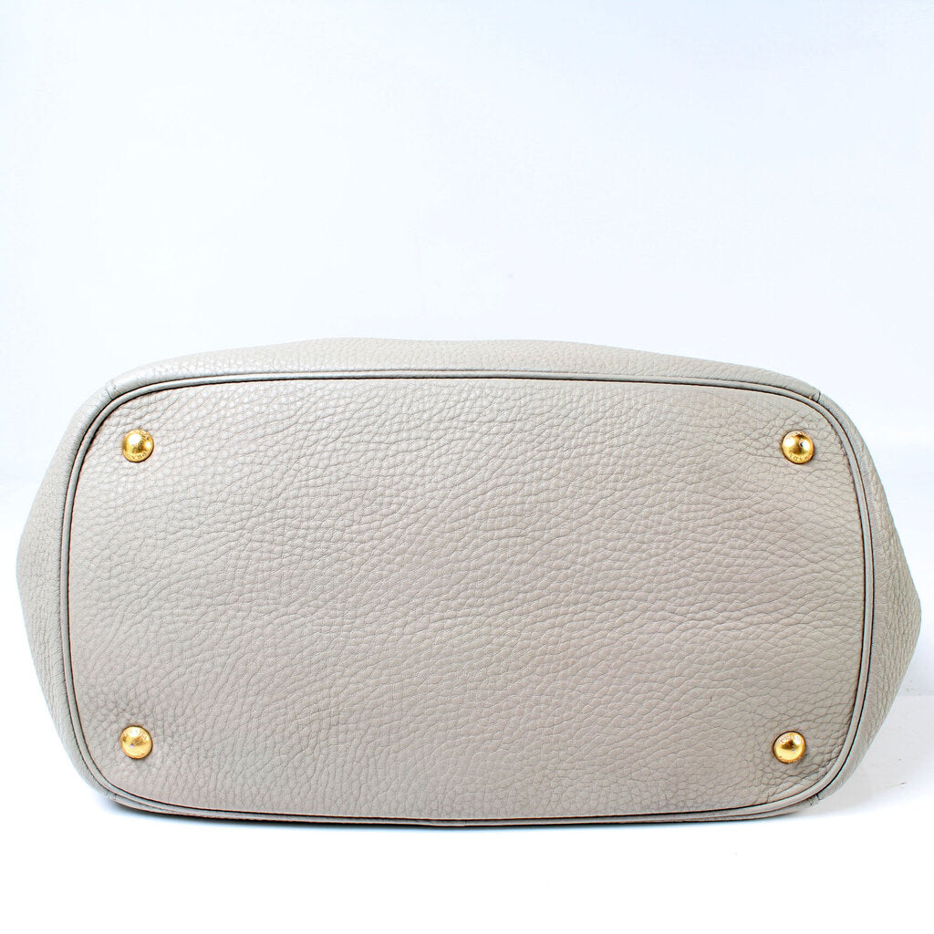 Prada Pebbled Leather Tote Bag