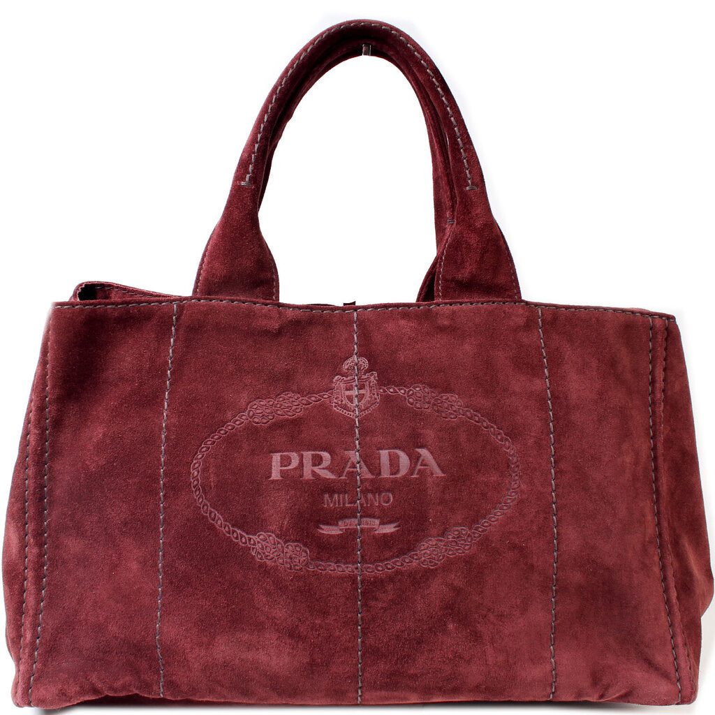 Prada Canapa Suede Hobo Medium Bag