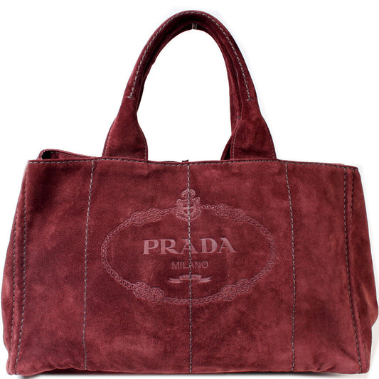 Prada Canapa Suede Hobo Medium Bag