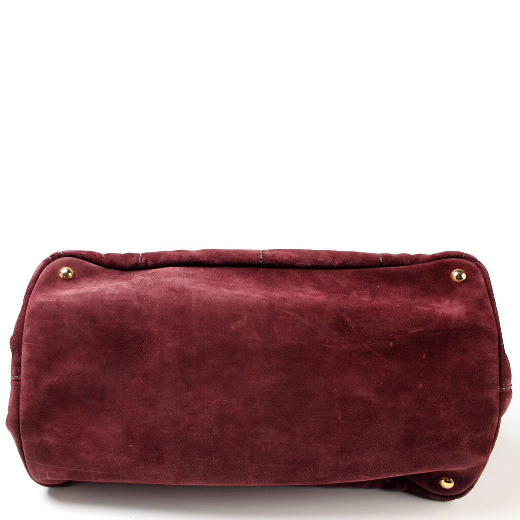 Prada Canapa Suede Hobo Medium Bag