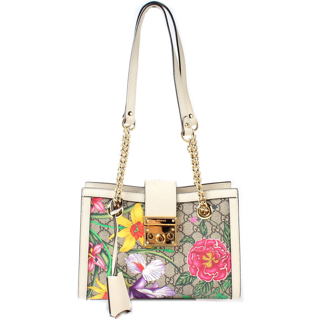 Gucci 498156 Small Padlock GG Flora Bag