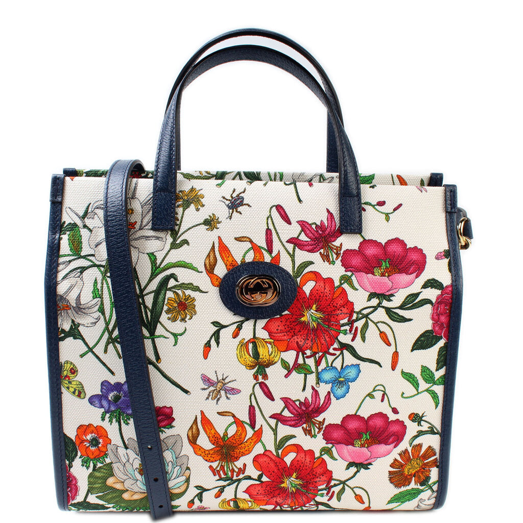 Gucci 550141 Canvas Flora Tote Medium Bag