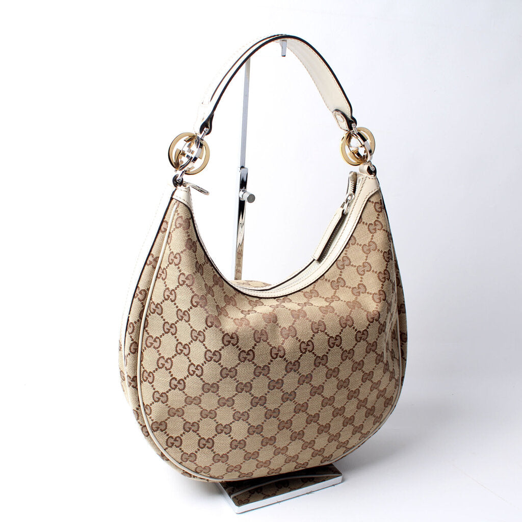 Gucci 232962 GG Canvas Twins Hobo Bag