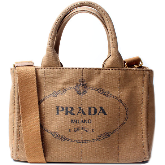 Prada Canapa Canvas Small Tote Bag