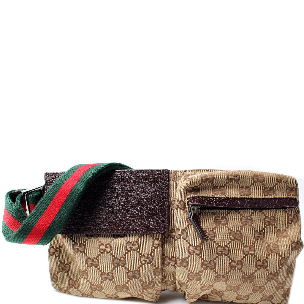 Gucci 28566 GG Cavas Waist Bag