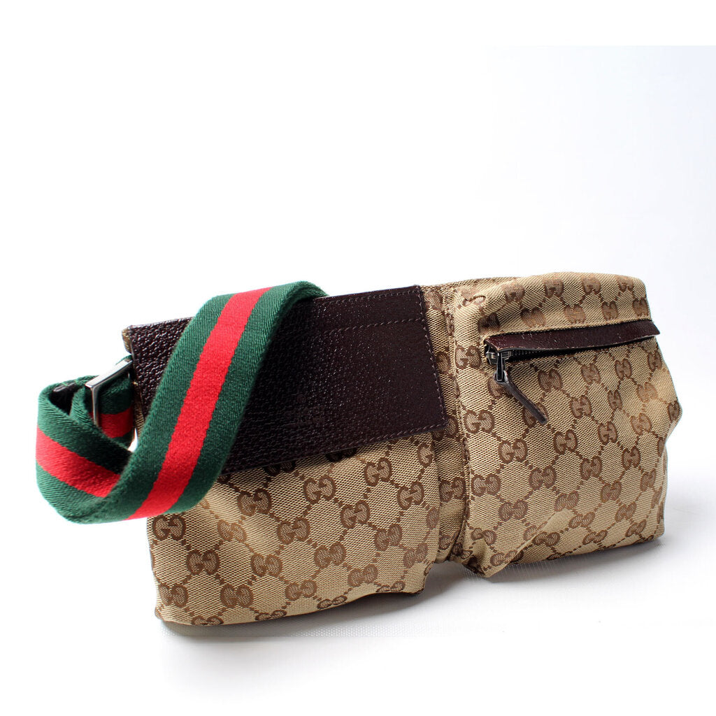 Gucci 28566 GG Cavas Waist Bag