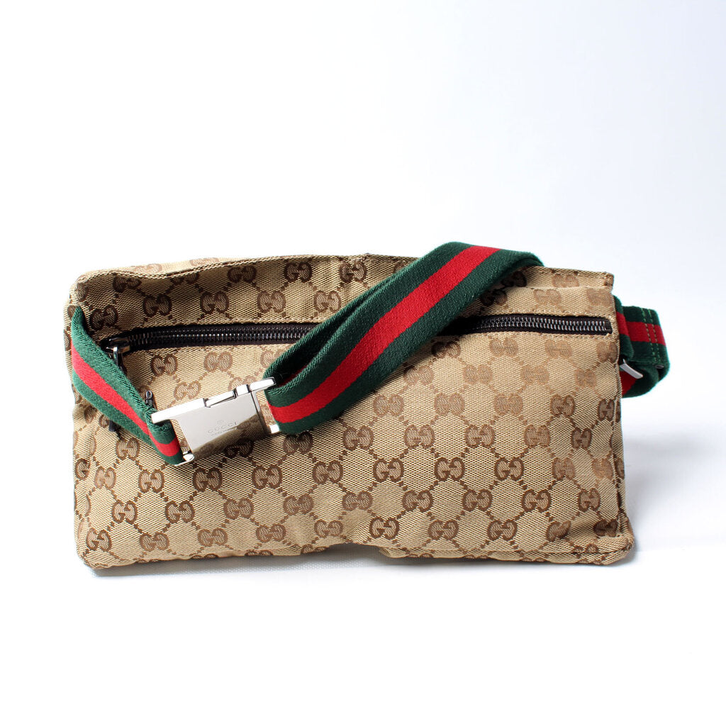 Gucci 28566 GG Cavas Waist Bag