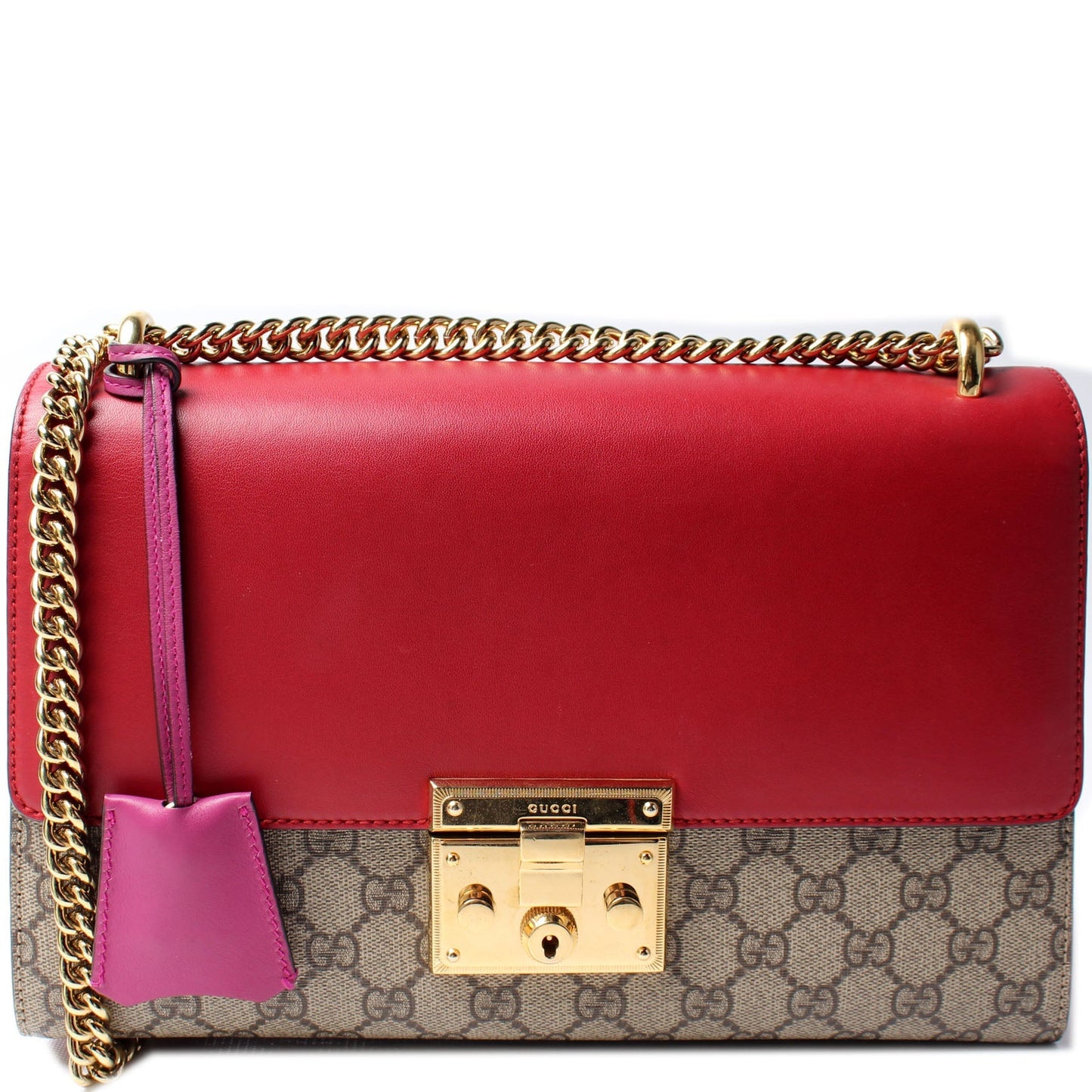 Gucci 409486 Padlock GG Supreme Shoulder Medium Bag