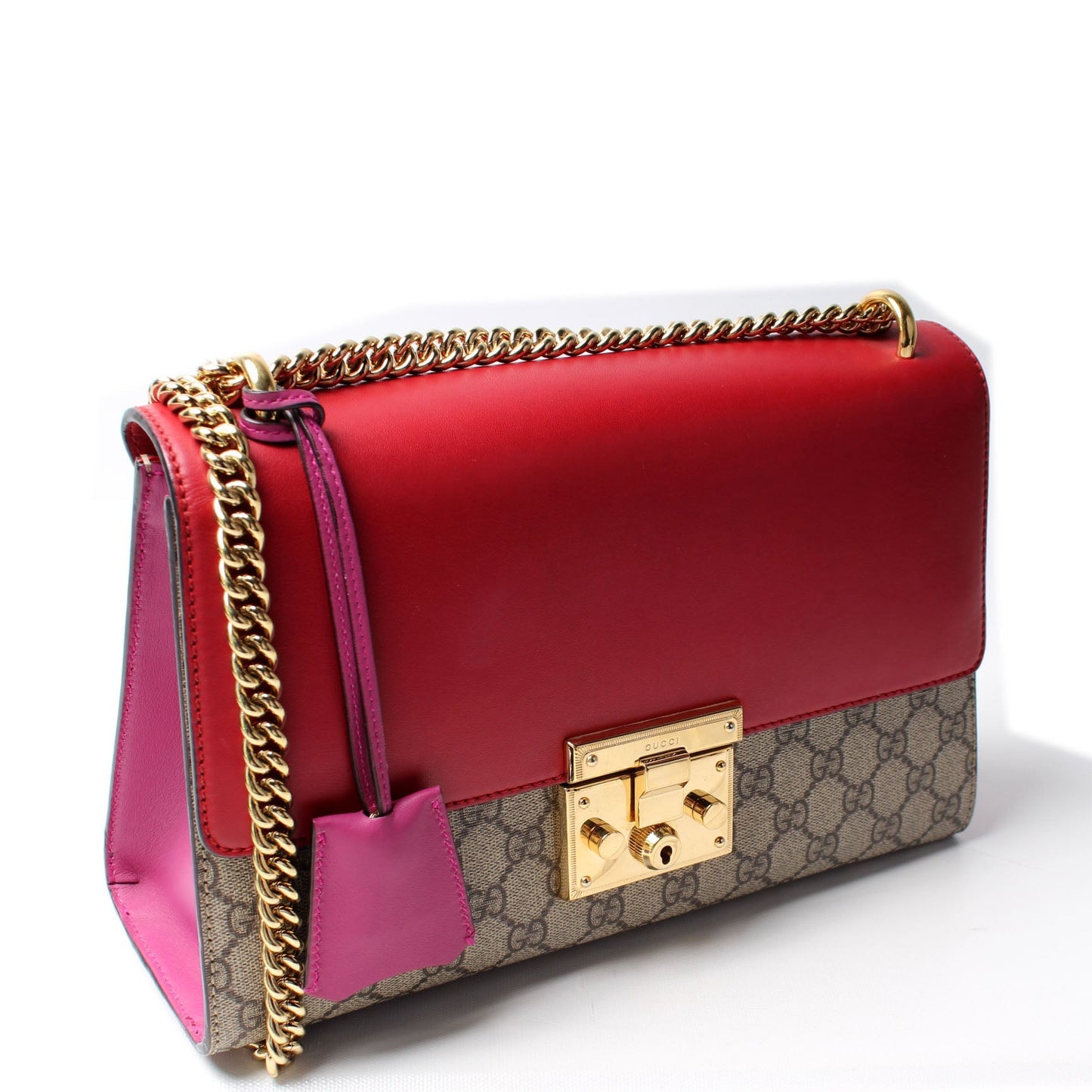 Gucci 409486 Padlock GG Supreme Shoulder Medium Bag