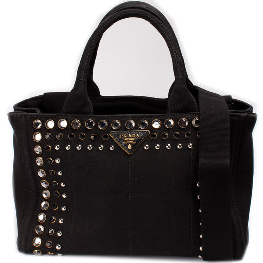 Prada Canapa Canvas Small Tote Bag