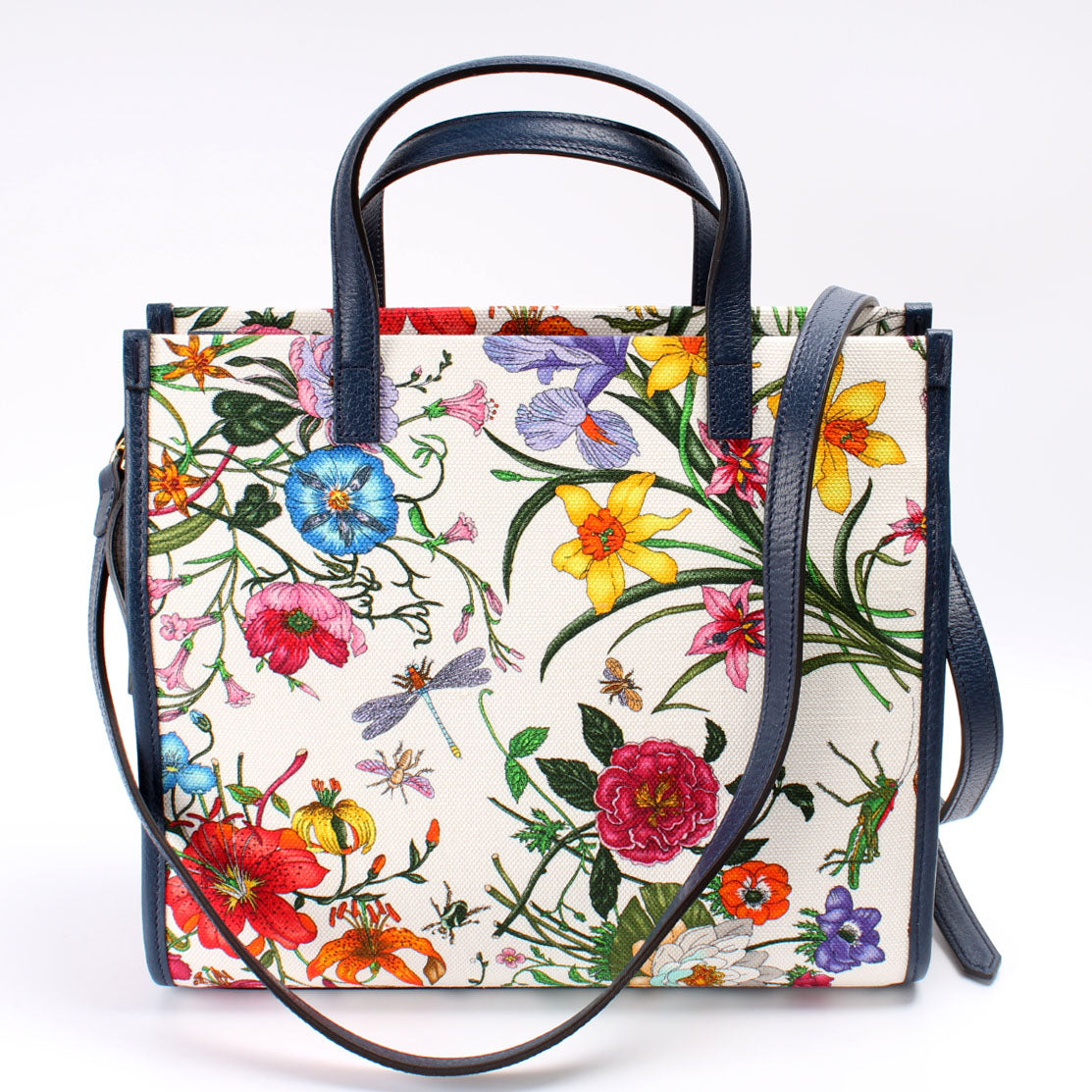 Gucci 550141 Canvas Floral Tote Medium Bag