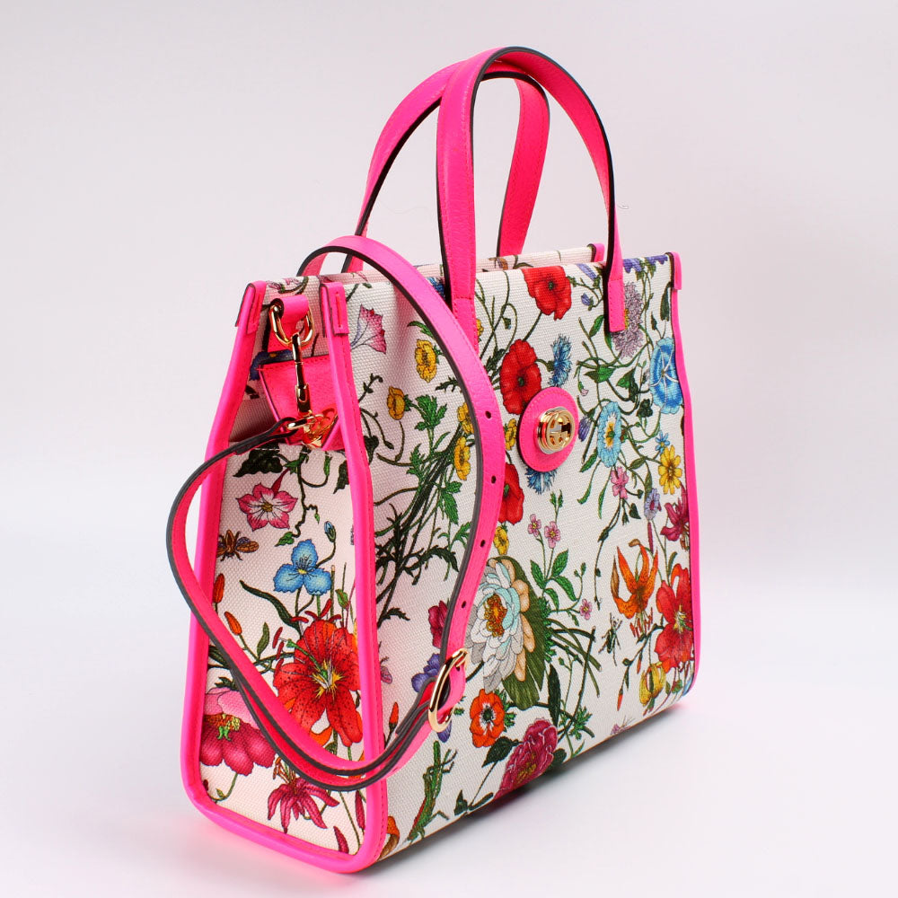 Gucci 550141 Canvas Flora Tote Medium Bag