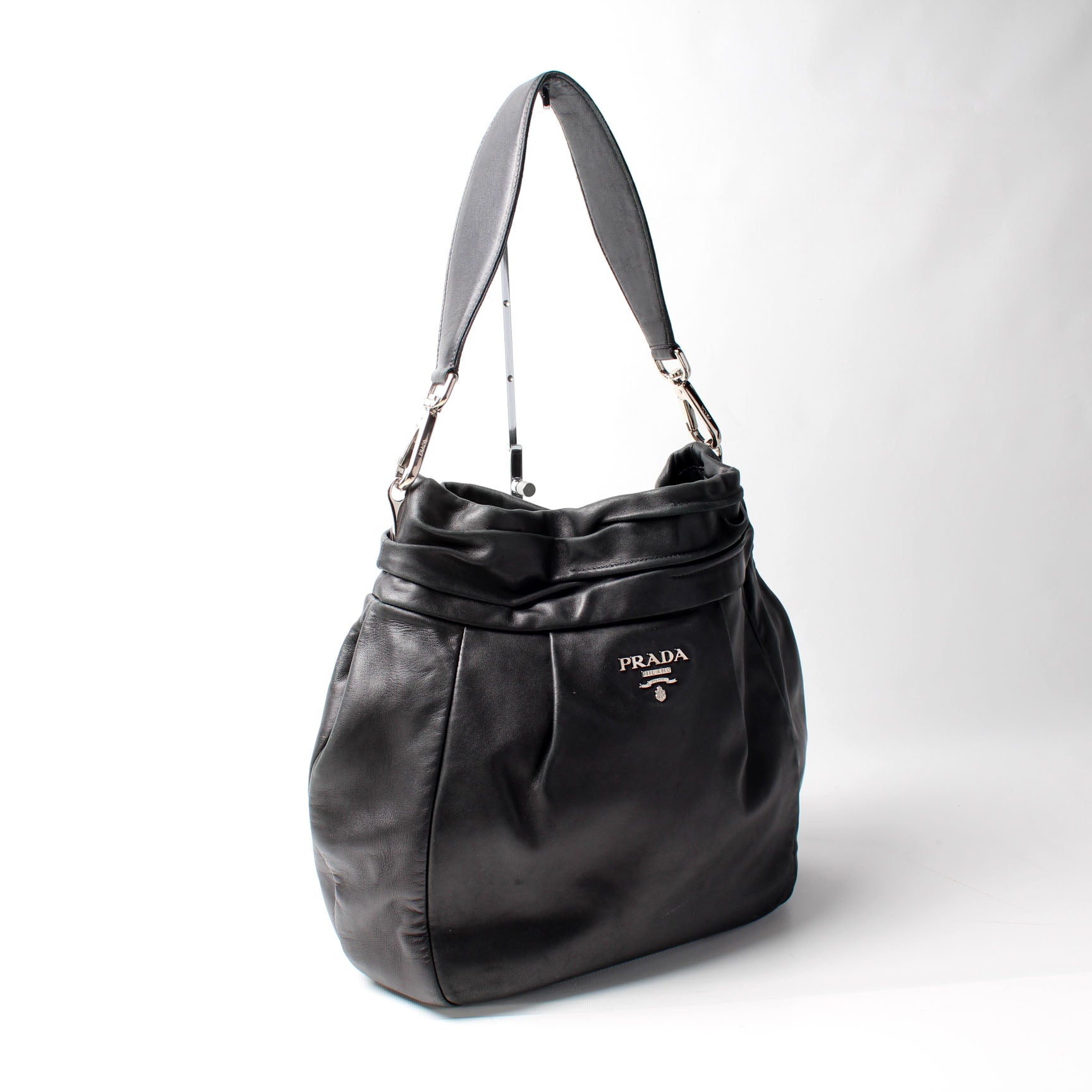 Prada Soft Calf Leather Hobo Bag