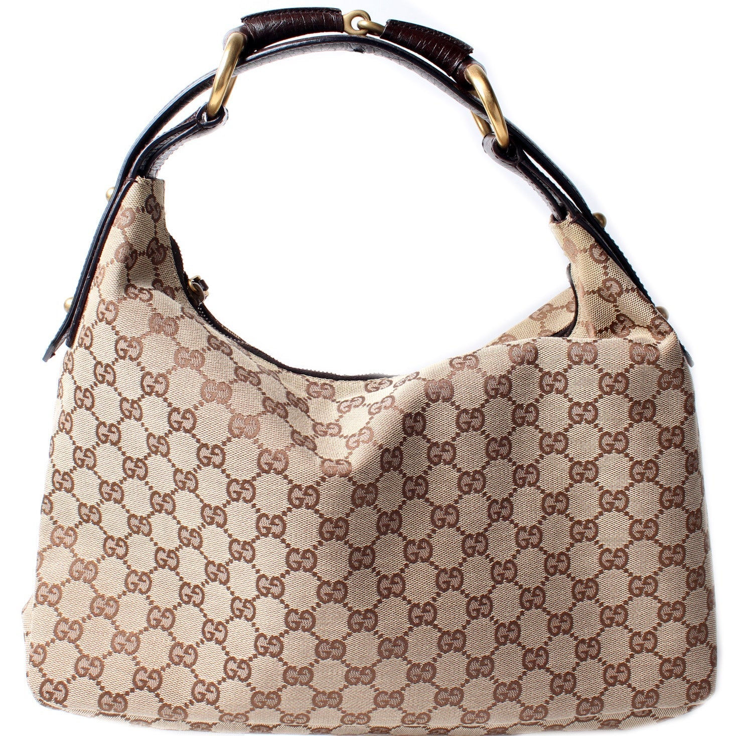 Gucci 115867 Horsebit GG Hobo Bag