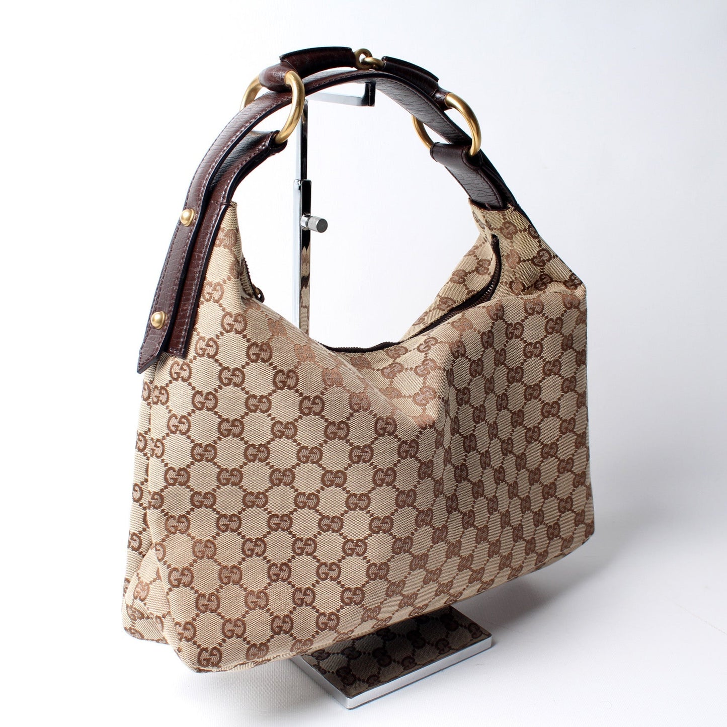 Gucci 115867 Horsebit GG Hobo Bag