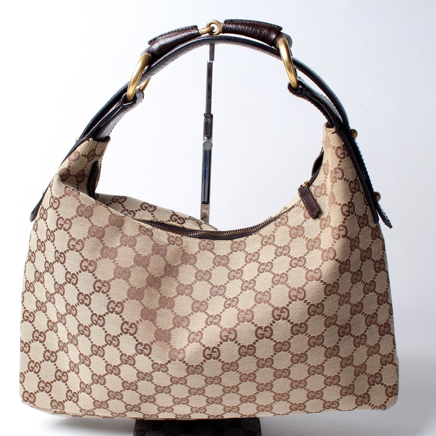Gucci 115867 Horsebit GG Hobo Bag