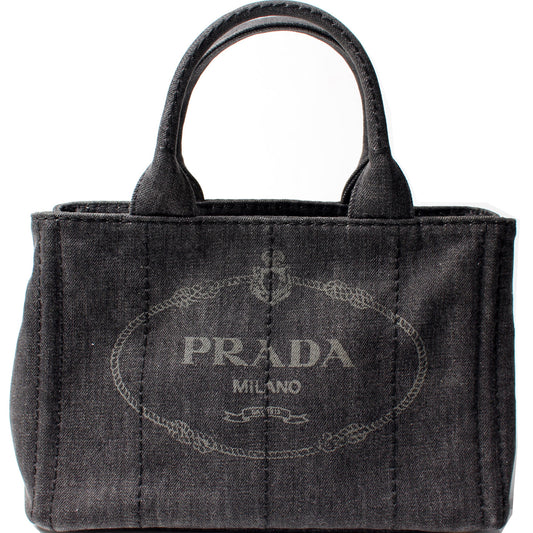 Prada Canapa Canvas Small Tote Bag