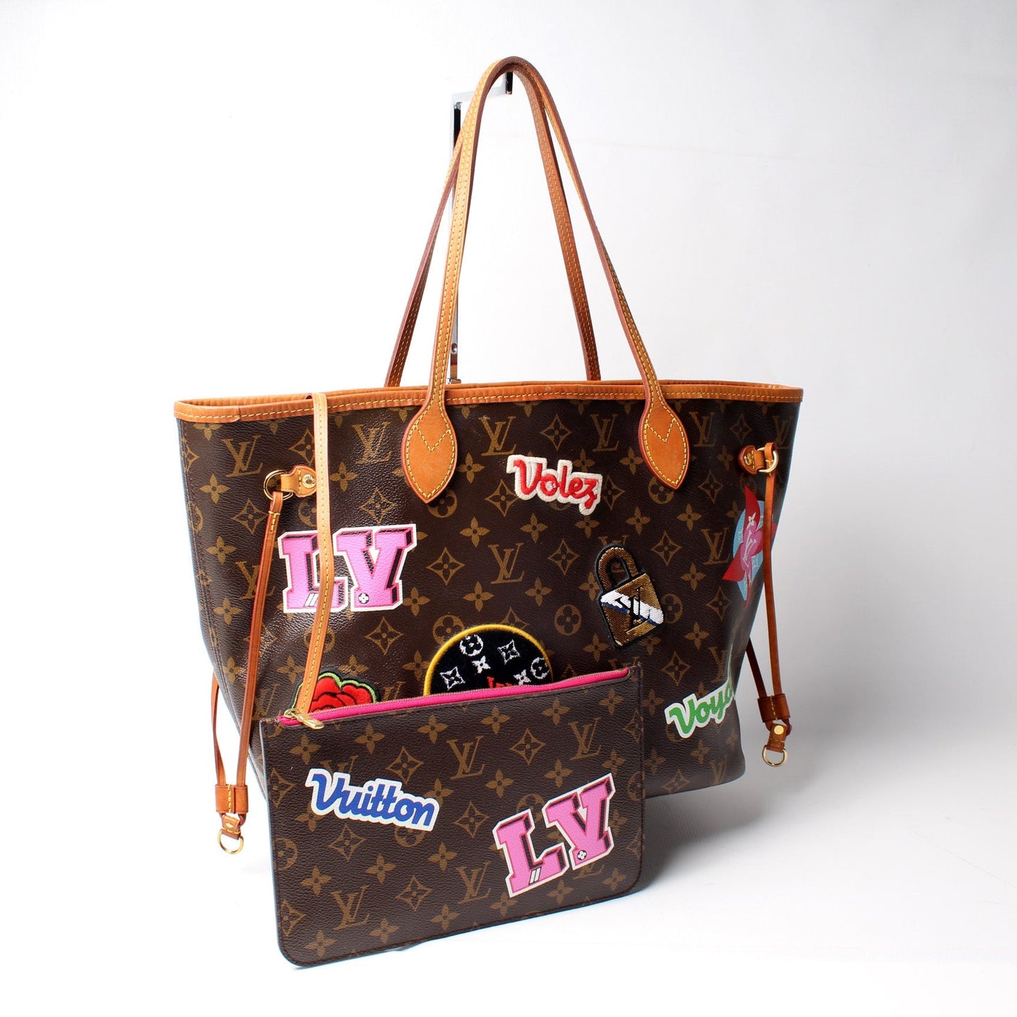 Louis Vuitton Neverfull MM Patches with Wallet