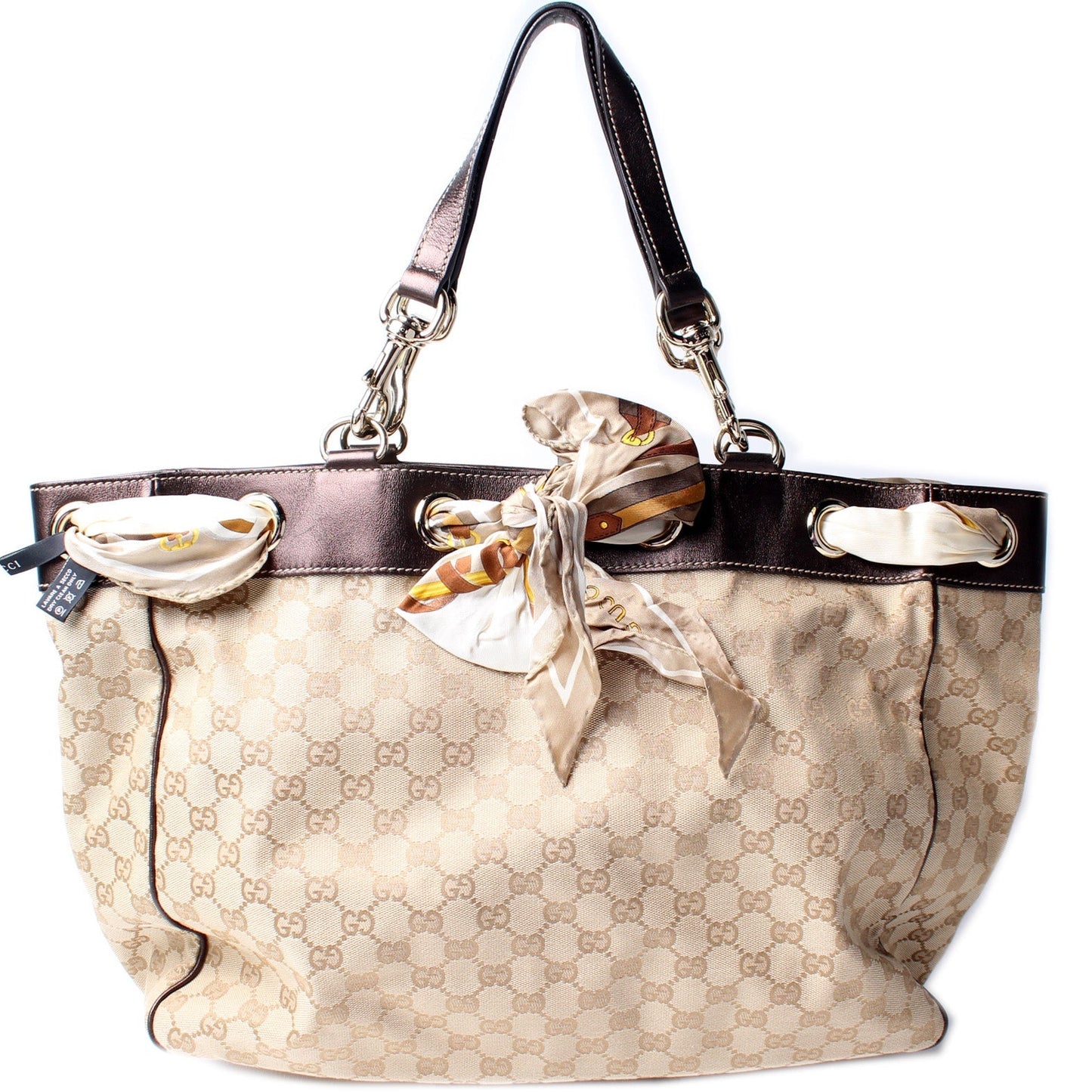 Gucci 153033 GG Canvas Positano Tote Bag