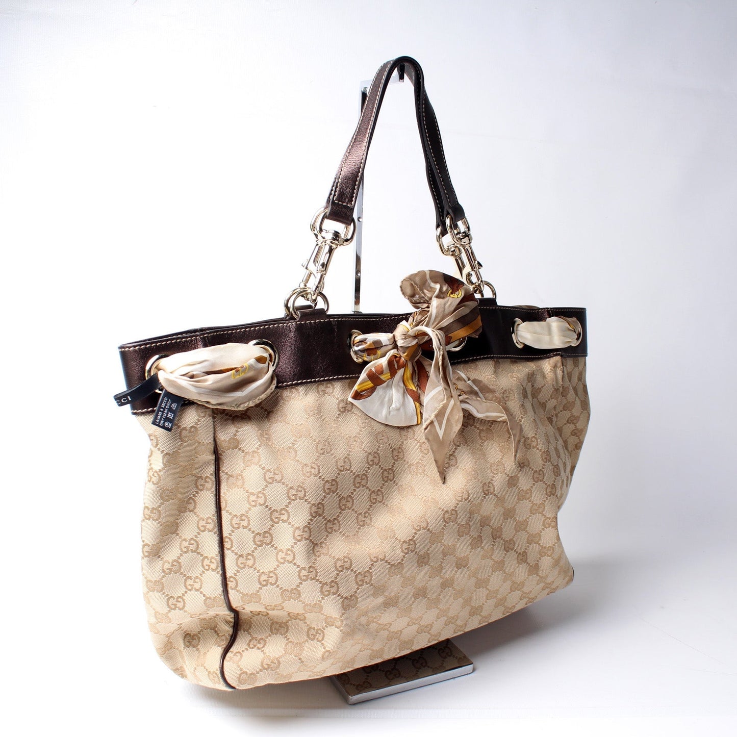 Gucci 153033 GG Canvas Positano Tote Bag